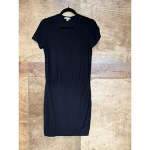 Standard James Perse Black Short‎ Sleeves Knee Length T Shirt Dress Size 2